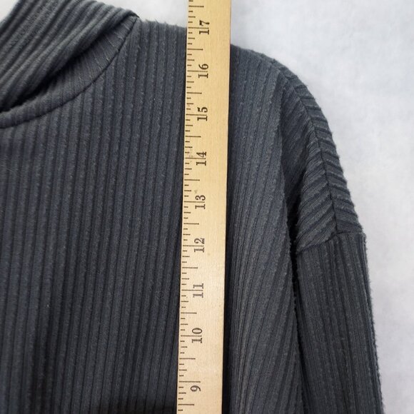 AS Revival by Altar'd State Hoodie Women's Sm Gray Rib Knit Crop Sweatshirt NEW - Picture 10 of 13